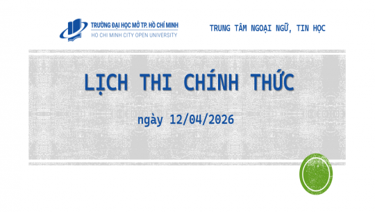 Lịch thi VSTEP ngày 12/04/2026